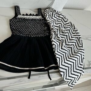 Brand new Black and White toddler traditional girl Indian Pakistani dress